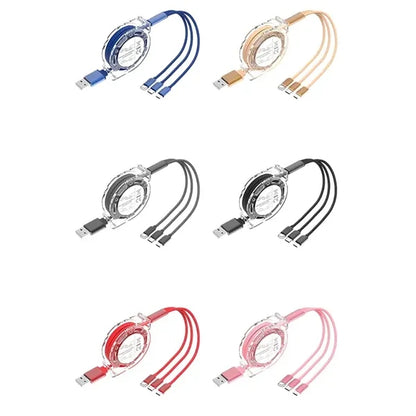 Retractable Multi Charging Cable 3 in 1 Fast Charger Cord