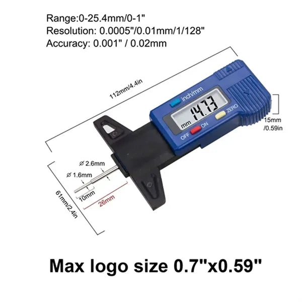 LCD Digital Tire Tread Depth Gauge Tool
