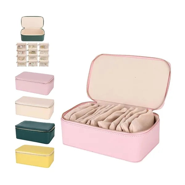 Travel Jewelry Organizer Case with 12 Velvet Pouches