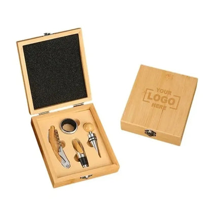 Personalized 4 Piece Bamboo Wine Opener Set