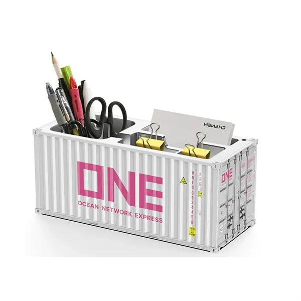 Shipping Container Pen Holder Office Desktop Organizer