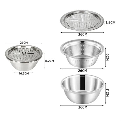 3 in 1 10" Kitchen Multipurpose Salad Maker Bowls
