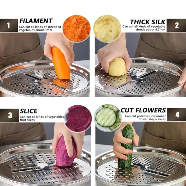 3 in 1 10" Kitchen Multipurpose Salad Maker Bowls