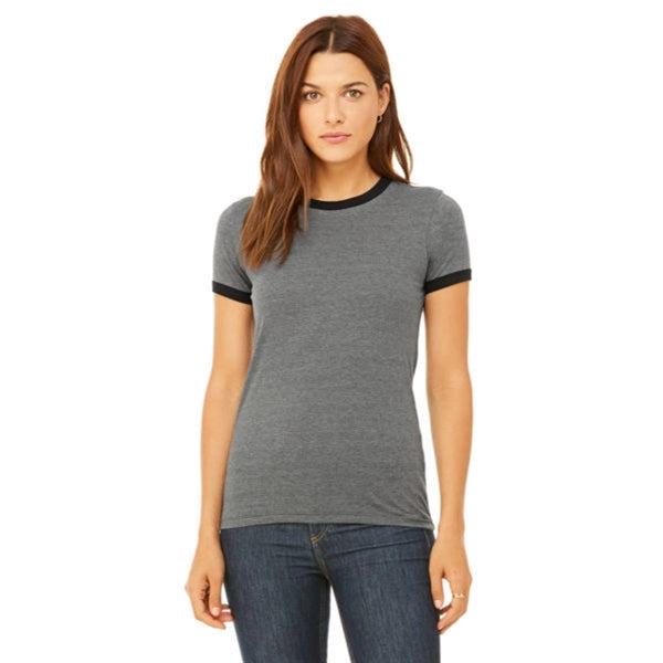 Bella Women's Heather Jersey Ringer T-Shirt