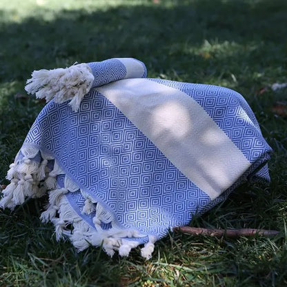 Turkish Cotton Diamond Tassel Beach Towel