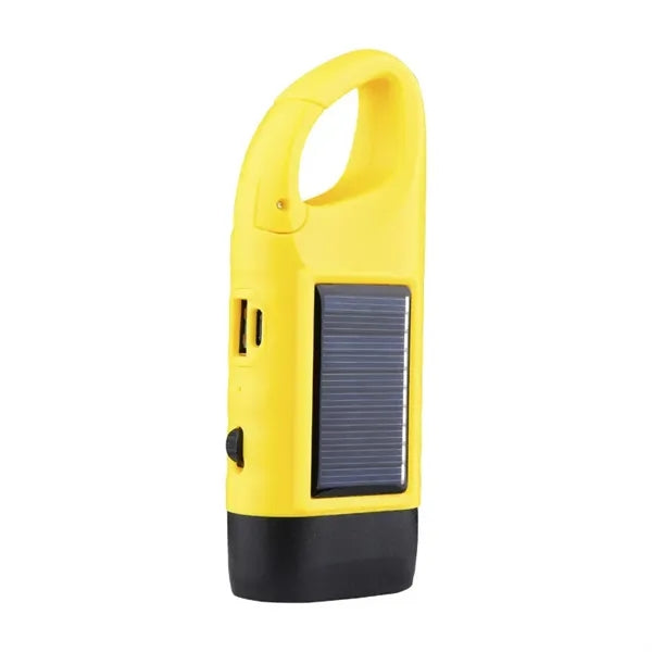 Mini Hand Crank Solar Rechargeable LED Torch Light Lamp