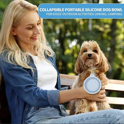 12oz Collapsible Pet Bowl For Travel Hiking Camping Cat Dog