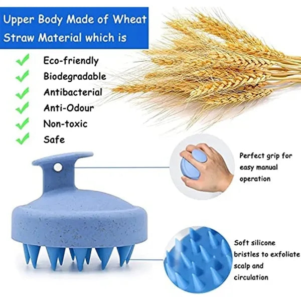 Scalp Massager Soft Silicon Wheat Straw Prevents Hair Loss