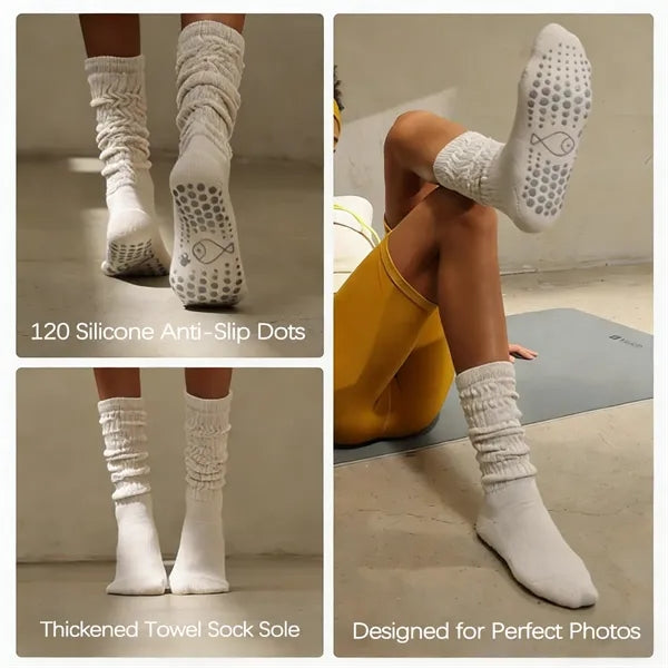 Womens Yoga Socks Combed Cotton Nonslip Sock Soles