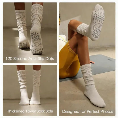 Womens Yoga Socks Combed Cotton Nonslip Sock Soles