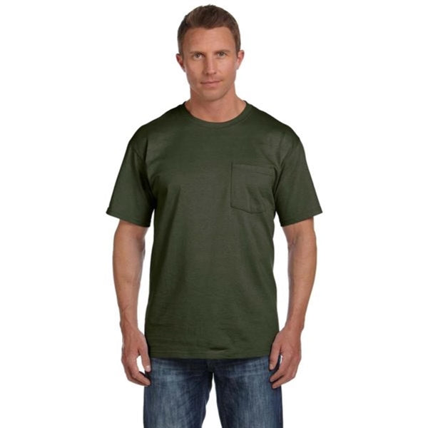 Fruit of the Loom Heavy Cotton Pocket Tee - Dark/Color