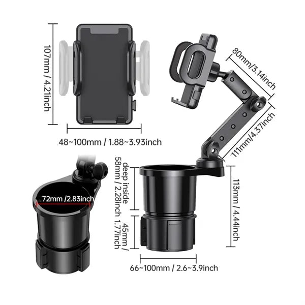 2-in-1 Universal Car Cup Holder Phone Stand