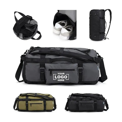Foldable Backpack Duffel Bag with Shoes Compartment
