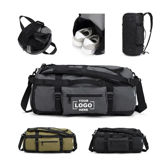 Foldable Backpack Duffel Bag with Shoes Compartment