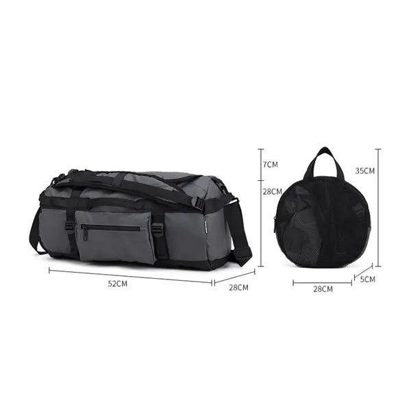 Foldable Backpack Duffel Bag with Shoes Compartment