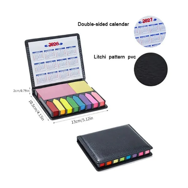 Muti Color Self Sticky Notes Memo Pads with Leather Case