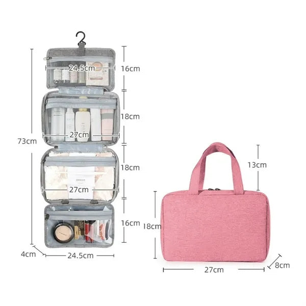Makeup Bag Travel Cosmetic Case with 4 Compartments