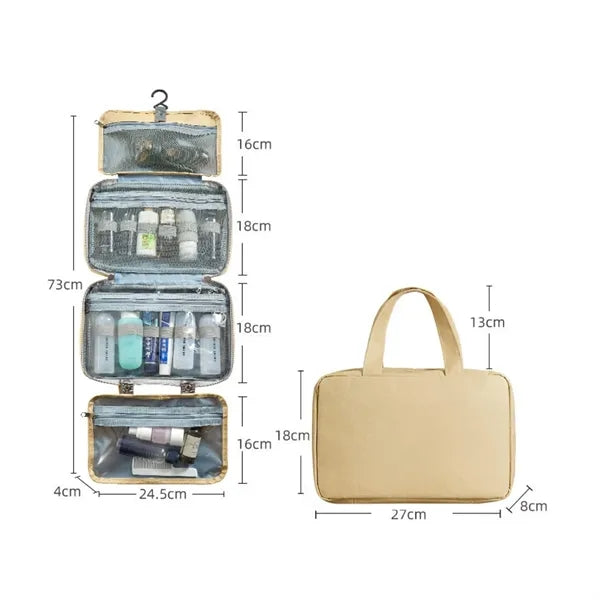 Makeup Bag Travel Cosmetic Case with 4 Compartments