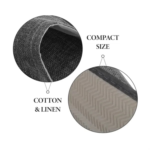 Non-Slip Closed-Toe Premium Linen Hotel Slippers