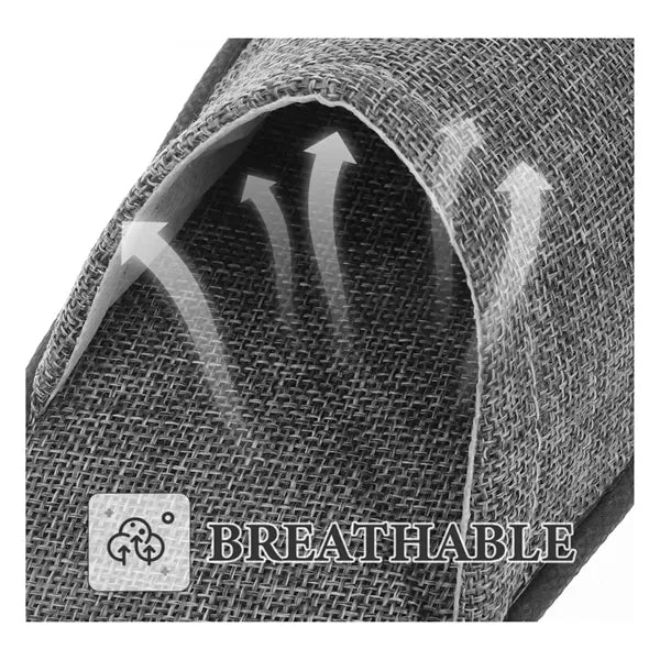 Non-Slip Closed-Toe Premium Linen Hotel Slippers