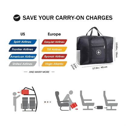 Foldable Travel Duffel Bag Luggage Tote Carry on Luggage