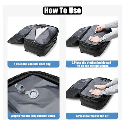 60L Expandable Vacuum Compression Backpack with Pump