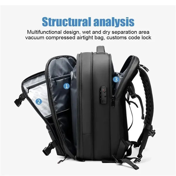 60L Expandable Vacuum Compression Backpack with Pump