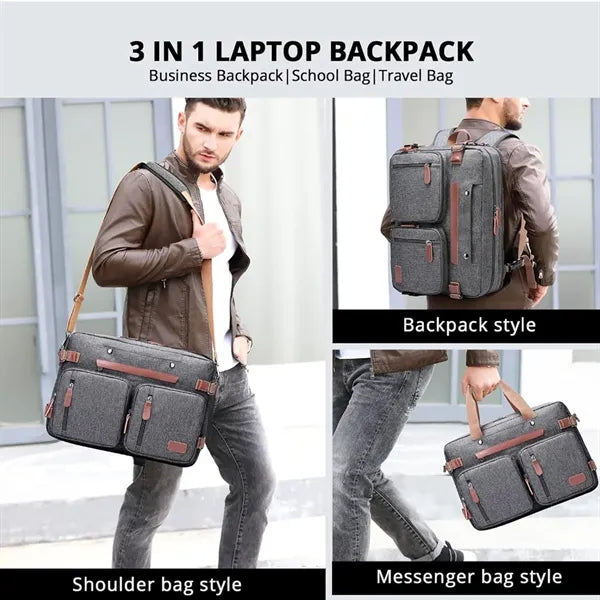 Multipurpose Convertible Backpack Messenger Laptop Bag