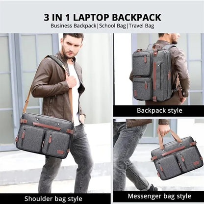 Multipurpose Convertible Backpack Messenger Laptop Bag