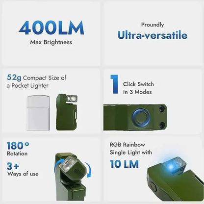 Rechargeable EDC Flat Magnetic Flashlight