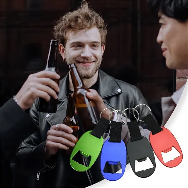 Oval Keychain with Bottle Opener