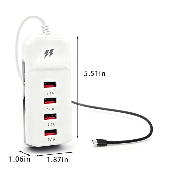 Portable mobile phone charger usb multi-port power strip