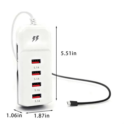 Portable mobile phone charger usb multi-port power strip