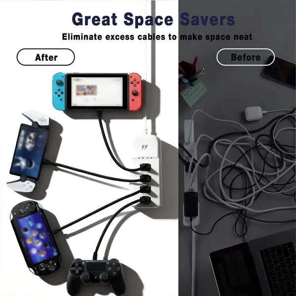Portable mobile phone charger usb multi-port power strip