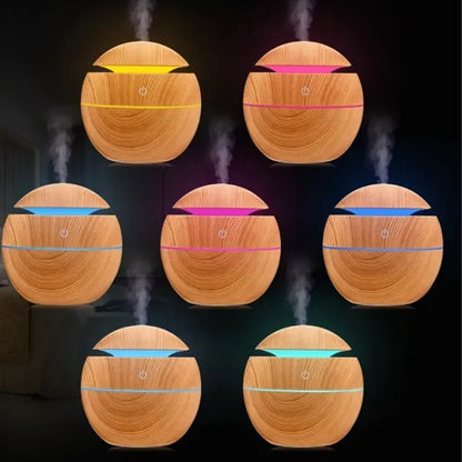 Wood Grain USB Quiet Humidifier Aromatherapy Diffuser