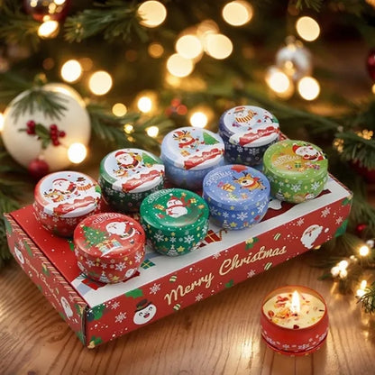 8 pcs Christmas Scented Candle Gift Set