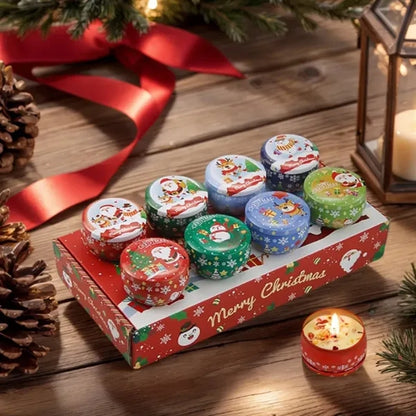 8 pcs Christmas Scented Candle Gift Set