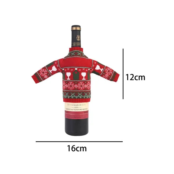 Christmas Wine Bottle Sweater Cover