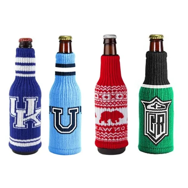 Christmas Knit Bottle Cover for Beer or Wine