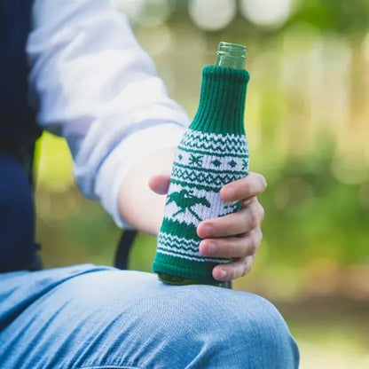 Christmas Knit Bottle Cover for Beer or Wine