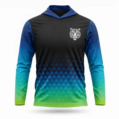 Men's UPF Mesh Long Sleeve Hooded T-Shirt Sublimated