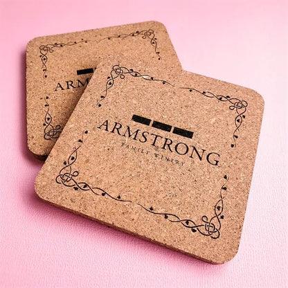 Cork Wood Coaster - Laser Etched