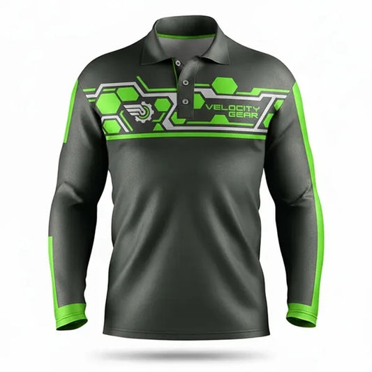 Sublimated Silk Feel 180G Long Sleeve Polo Shirt