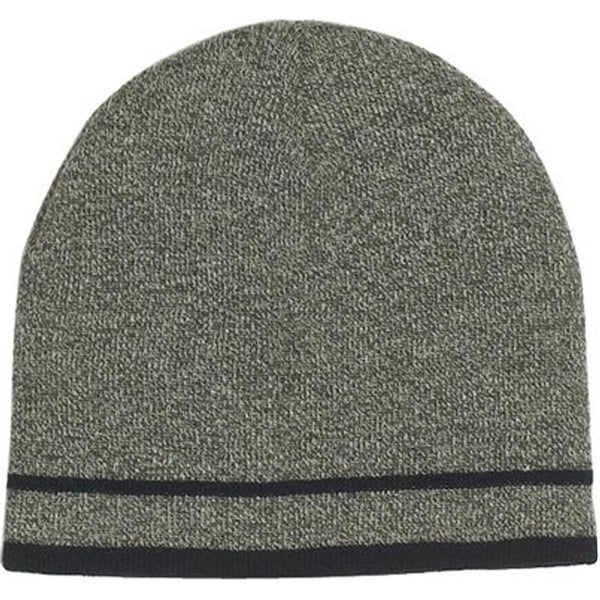 Knit Beanie with Double Stripes