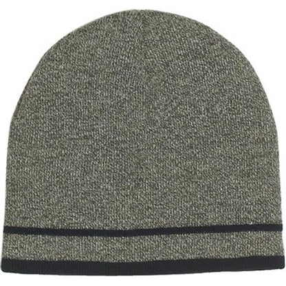 Knit Beanie with Double Stripes