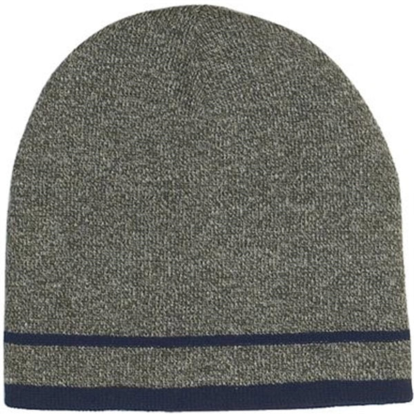 Knit Beanie with Double Stripes