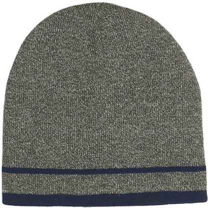 Knit Beanie with Double Stripes
