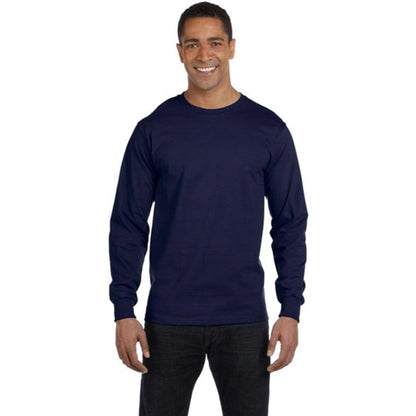 Hanes Heavyweight Cotton Long Sleeve Tee - Dark/Color