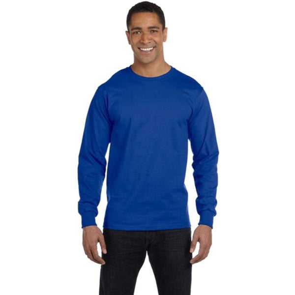Hanes Heavyweight Cotton Long Sleeve Tee - Dark/Color