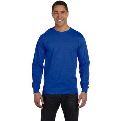 Hanes Heavyweight Cotton Long Sleeve Tee - Dark/Color